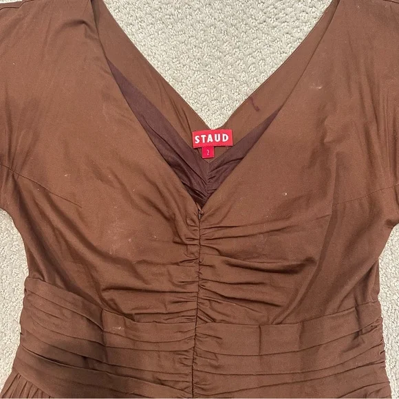 Staud Greta Puff Sleeve Midi Dress - Picture 4 of 4